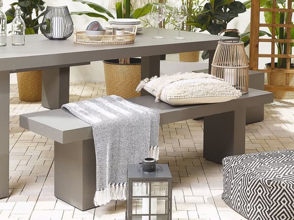 Grå betonimiteret havebænk 150 x 40 cm 2-personers moderne industriel stil