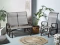 Miniatyrbillede 4 af 10: Havebænk Brun Aluminium PVC 114 x 78 x 105 cm UV-bestandig Vandafvisende Moderne Gynge Sæde Design til Altan Terrasse Havemøbel Indretning