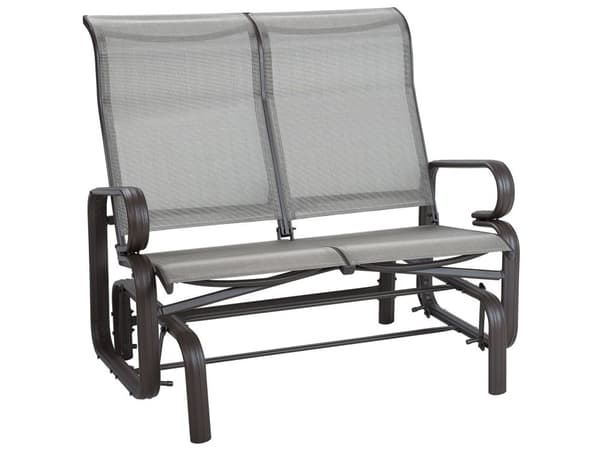 Havebænk Brun Aluminium PVC 114 x 78 x 105 cm UV-bestandig Vandafvisende Moderne Gynge Sæde Design til Altan Terrasse Havemøbel Indretning