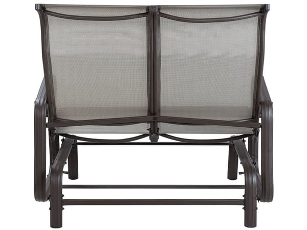 Havebænk Brun Aluminium PVC 114 x 78 x 105 cm UV-bestandig Vandafvisende Moderne Gynge Sæde Design til Altan Terrasse Havemøbel Indretning