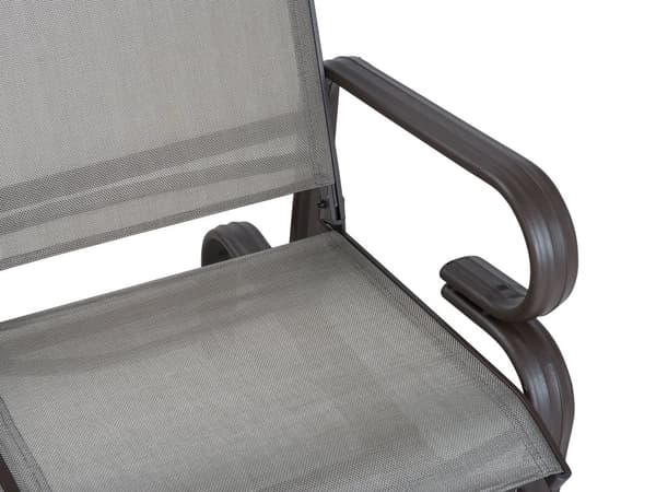 Havebænk Brun Aluminium PVC 114 x 78 x 105 cm UV-bestandig Vandafvisende Moderne Gynge Sæde Design til Altan Terrasse Havemøbel Indretning