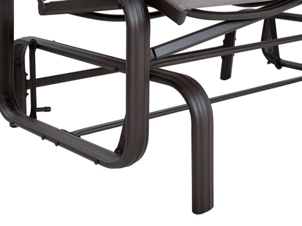 Havebænk Brun Aluminium PVC 114 x 78 x 105 cm UV-bestandig Vandafvisende Moderne Gynge Sæde Design til Altan Terrasse Havemøbel Indretning