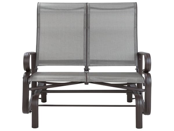 Havebænk Brun Aluminium PVC 114 x 78 x 105 cm UV-bestandig Vandafvisende Moderne Gynge Sæde Design til Altan Terrasse Havemøbel Indretning
