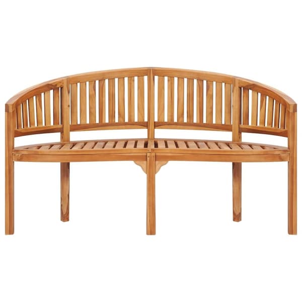 vidaXL Bananbänk 151 cm massiv teak