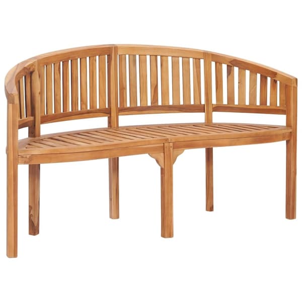 vidaXL Bananbänk 151 cm massiv teak