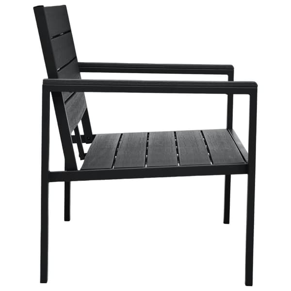 vidaXL Trädgårdsbänk 120 cm HDPE svart träutseende