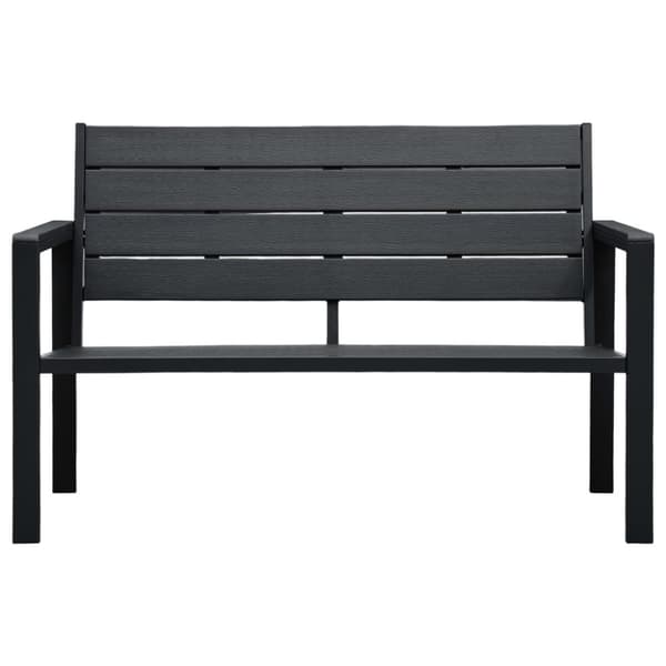 vidaXL Trädgårdsbänk 120 cm HDPE svart träutseende