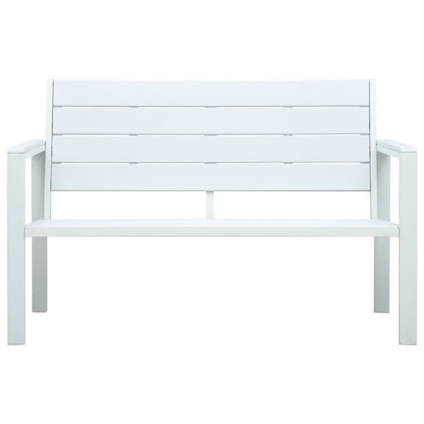 vidaXL Hagebenk 120 cm HDPE hvit treutseende