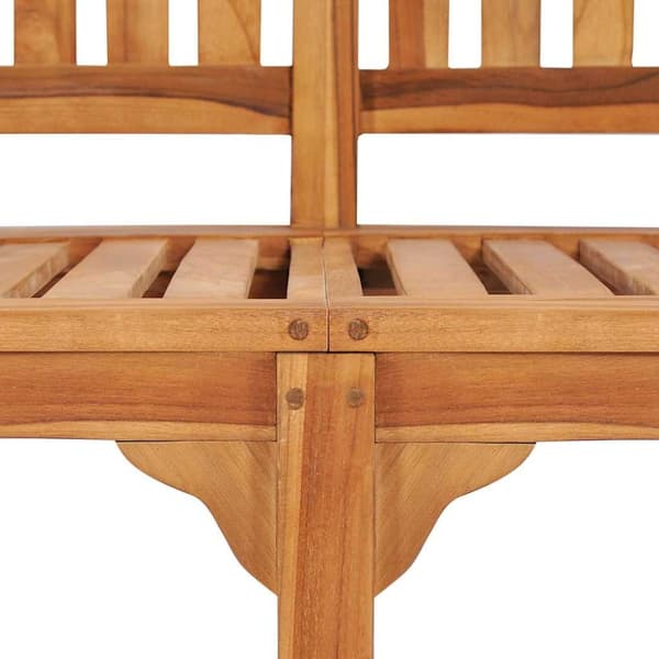 vidaXL Bananbänk 120 cm massiv teak