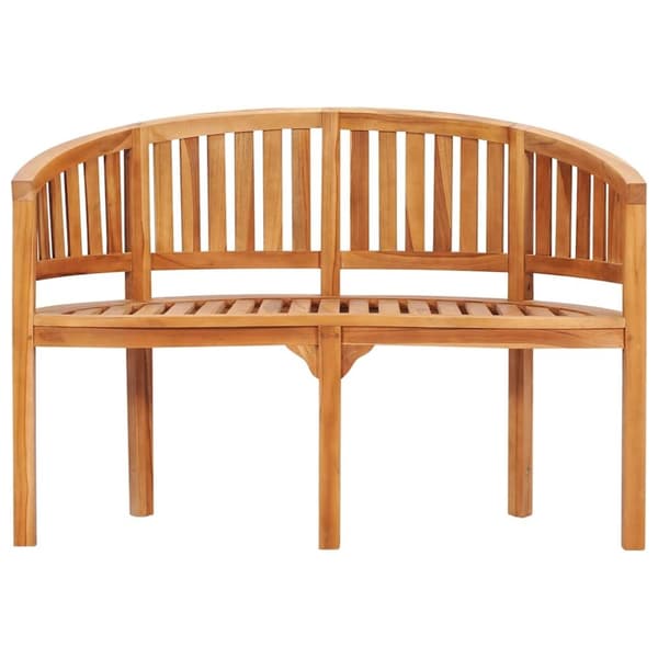 vidaXL bananbænk 120 cm massivt teaktræ