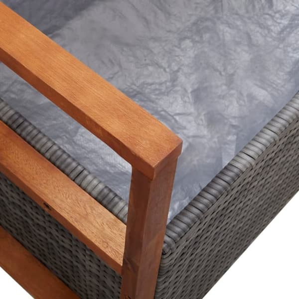 vidaXL havebænk 115 cm polyrattan og massivt akacietræ grå
