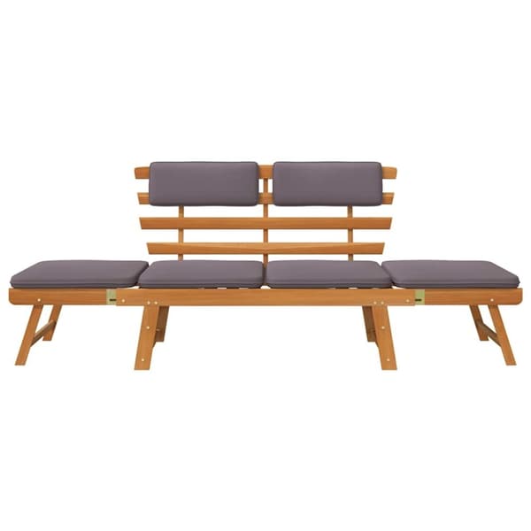 vidaXL 2-i-1 solseng med hynde 190 cm massivt akacietræ