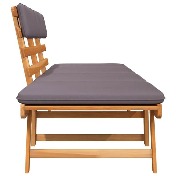 vidaXL 2-i-1 solseng med hynde 190 cm massivt akacietræ