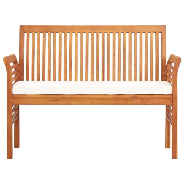 vidaXL 2-seters hagebenk med pute 120 cm heltre akasie