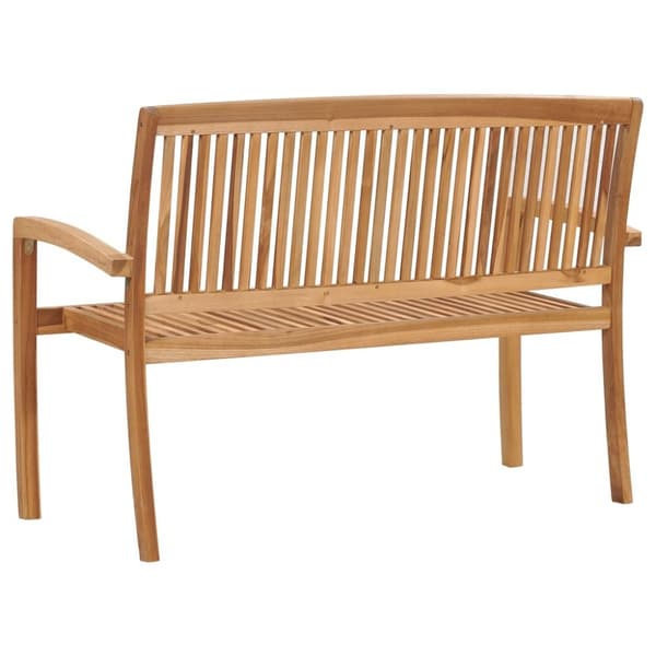 vidaXL 2-seters hagebenk stablebar 128,5 cm heltre teak