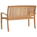 Miniatyrbilde 4 av 6: vidaXL 2-seters hagebenk stablebar 128,5 cm heltre teak