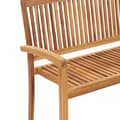 Miniatyrbilde 5 av 6: vidaXL 2-seters hagebenk stablebar 128,5 cm heltre teak