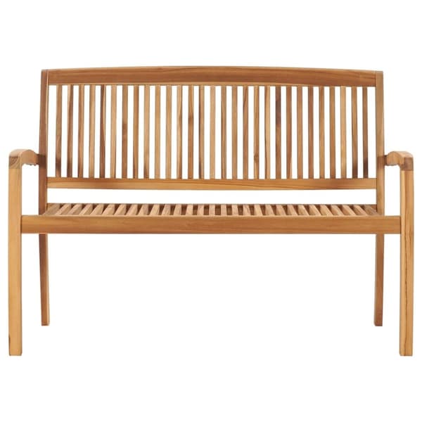vidaXL 2-seters hagebenk stablebar 128,5 cm heltre teak