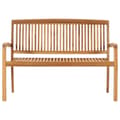 Miniatyrbilde 2 av 6: vidaXL 2-seters hagebenk stablebar 128,5 cm heltre teak