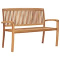 Miniatyrbilde 1 av 6: vidaXL 2-seters hagebenk stablebar 128,5 cm heltre teak