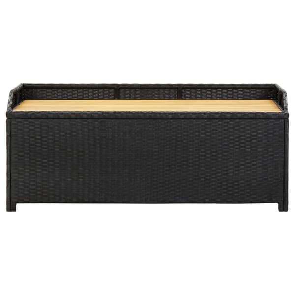 vidaXL havebænk med opbevaring 120 cm polyrattan sort