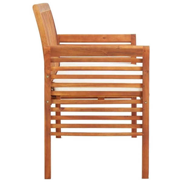 vidaXL Trädgårdsbänk 3-sits med dyna 150 cm massivt akaciaträ