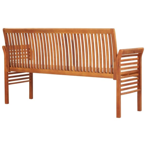 vidaXL Trädgårdsbänk 3-sits med dyna 150 cm massivt akaciaträ