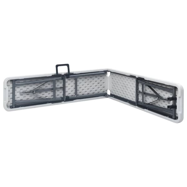 vidaXL Hopfällbara trädgårdsbänkar 2 st 180 cm HDPE vit