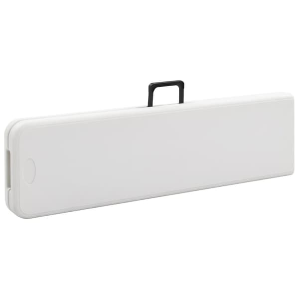 vidaXL Hopfällbara trädgårdsbänkar 2 st 180 cm HDPE vit