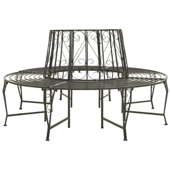 vidaXL Puutarhan puunympäryspenkki 160 cm teräs