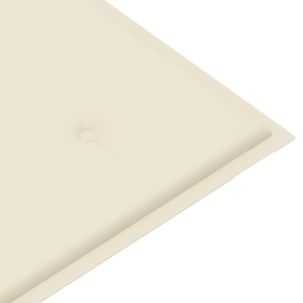 vidaXL Hagebenk med kremhvite pute 112 cm heltre teak