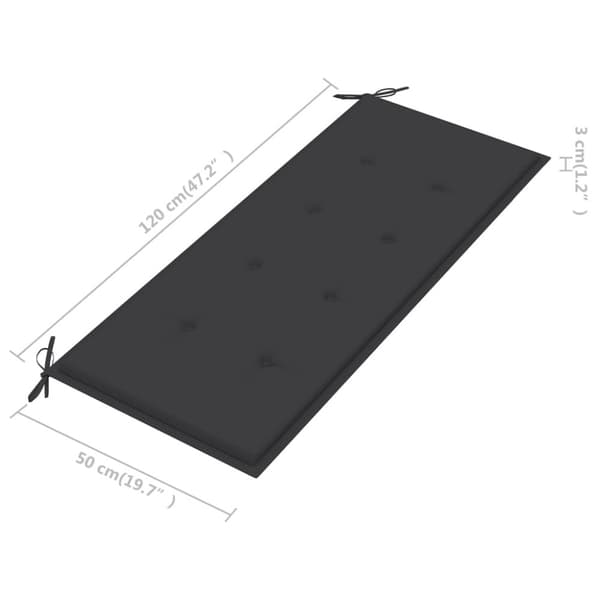 vidaXL Hagebenk med pute 120 cm heltre akasie
