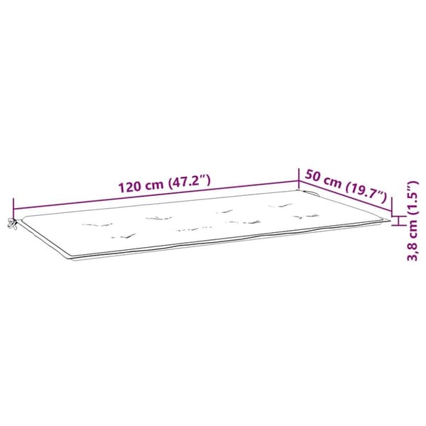 vidaXL Hagebenk med pute 120 cm bambus