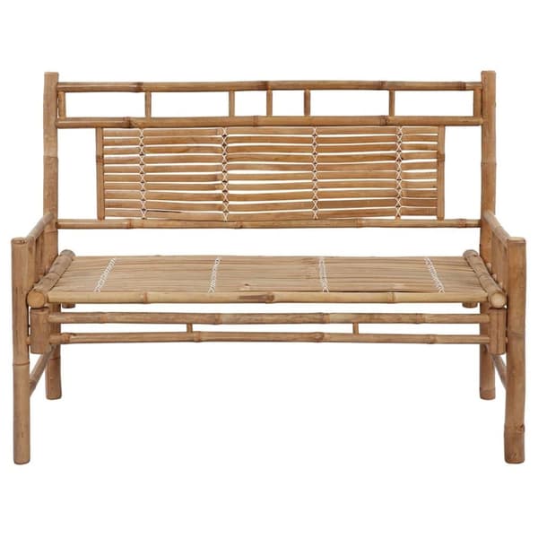 vidaXL Trädgårdsbänk med dyna 120 cm bambu