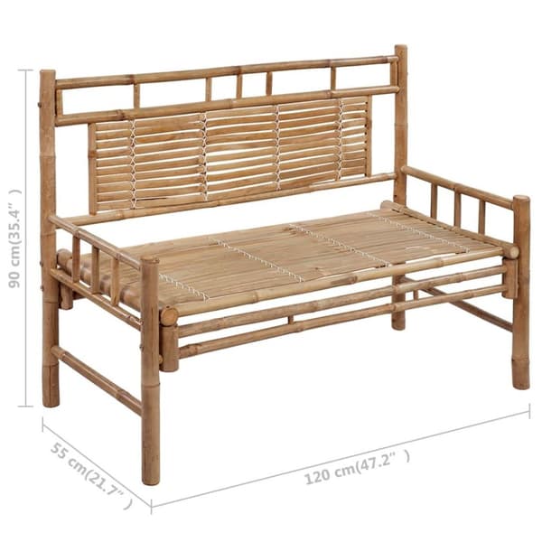 vidaXL Trädgårdsbänk med dyna 120 cm bambu