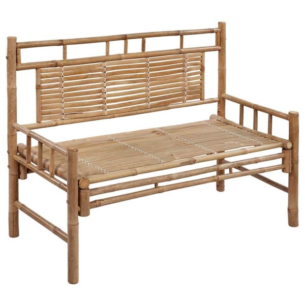 vidaXL Trädgårdsbänk med dyna 120 cm bambu
