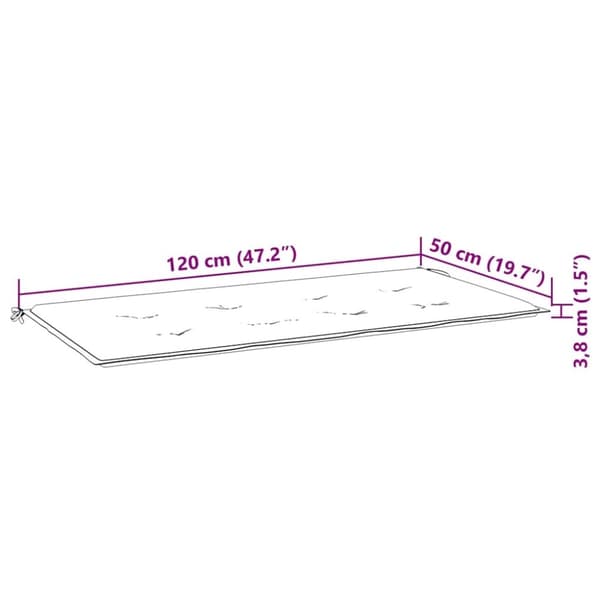 vidaXL Hagebenk med pute 120 cm bambus