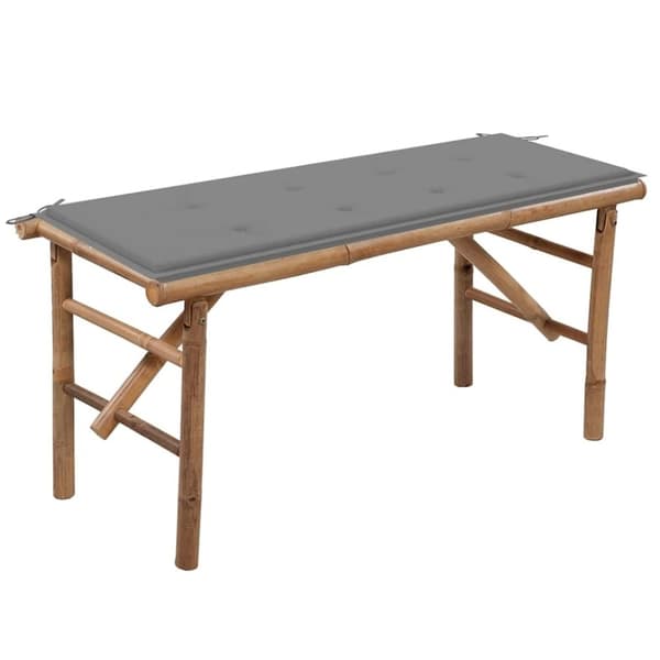vidaXL Sammenleggbar Hagebenk med pute 118 cm bambus