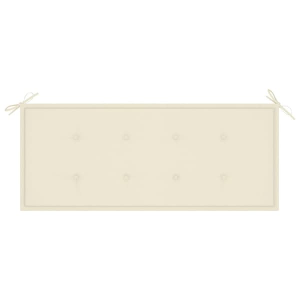 vidaXL Batavia benk med kremhvite pute 120 cm heltre teak