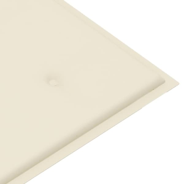 vidaXL Batavia benk med kremhvite pute 120 cm heltre teak