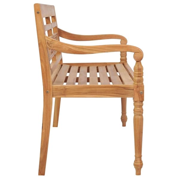 vidaXL Batavia benk med antrasitt pute 120 cm heltre teak