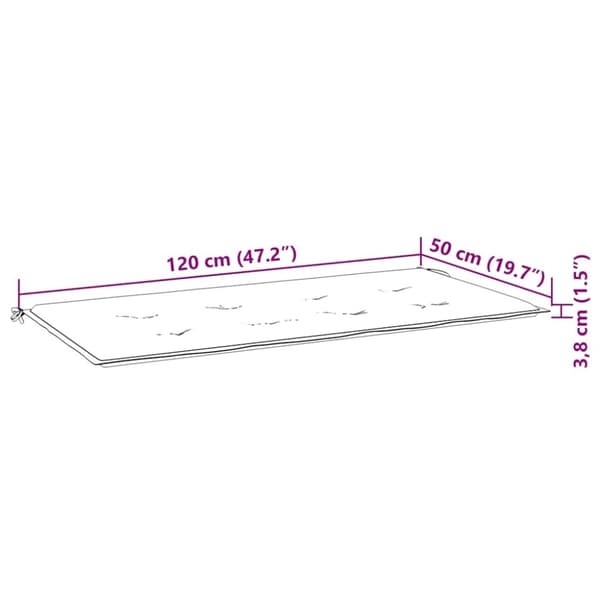 vidaXL Batavia benk med antrasitt pute 120 cm heltre teak