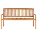 Miniatyrbilde 3 av 9: vidaXL Stablebenk med pute 159 cm heltre teak