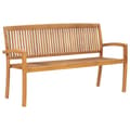 Miniatyrbilde 2 av 9: vidaXL Stablebenk med pute 159 cm heltre teak