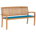 Miniatyrbilde 1 av 9: vidaXL Stablebenk med pute 159 cm heltre teak