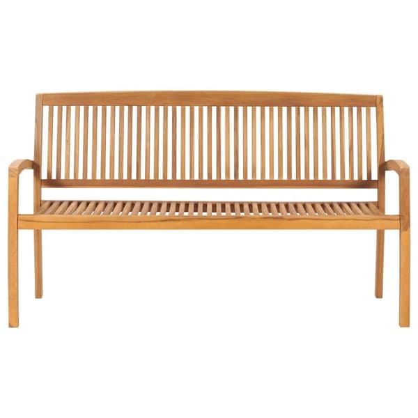 vidaXL Stablebenk med pute 159 cm heltre teak