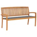 Miniatyrbilde 1 av 9: vidaXL Stablebenk med pute 159 cm heltre teak