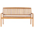 Miniatyrbilde 3 av 9: vidaXL Stablebenk med pute 159 cm heltre teak