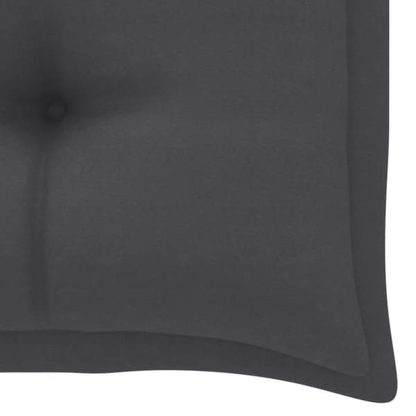 vidaXL havebænk med antracitgrå hynde 112 cm massivt teaktræ