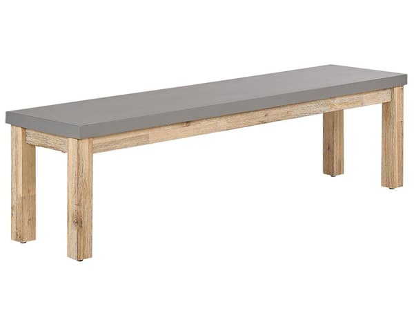 Puutarhapenkki harmaa kolmelle 160 cm betoniefektillä ulkokäyttöön moderni tyyli